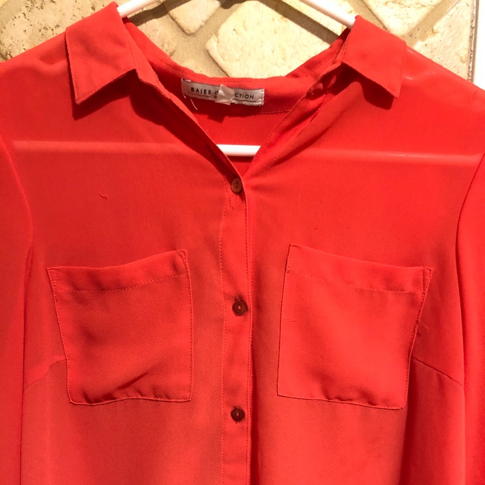 Button Down Sheer Blouse - Picture 2 of 3